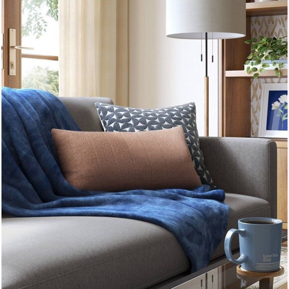 Oversized Channeled Boucle Lumbar Throw Pillow Light Pink  - Threshold - Picture 2 of 6